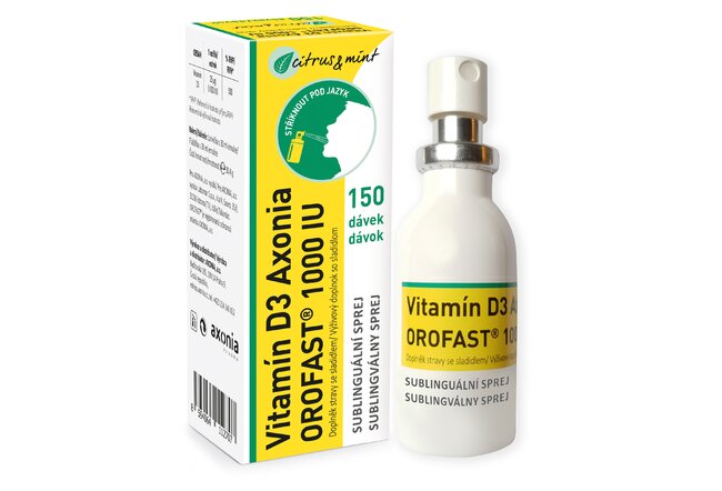Vitamín D3 Axonia OROFAST 1000 IU sublingválny sprej