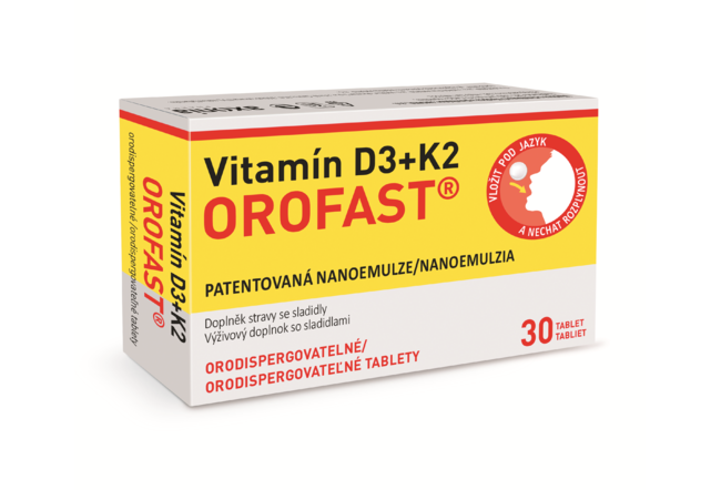 Vitamín D3+K2 OROFAST orodispergovateľné tablety